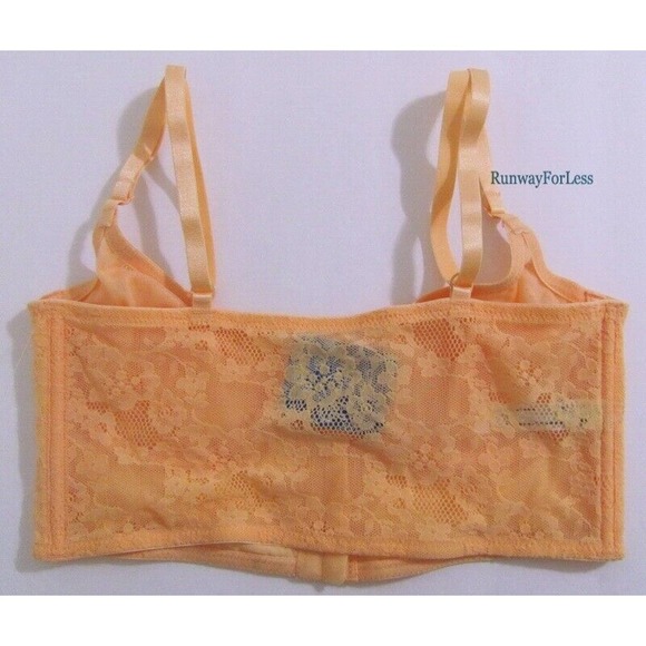 XS Creamsicle Secret Garden Flower Floral Lace Bra - Picture 4 of 7